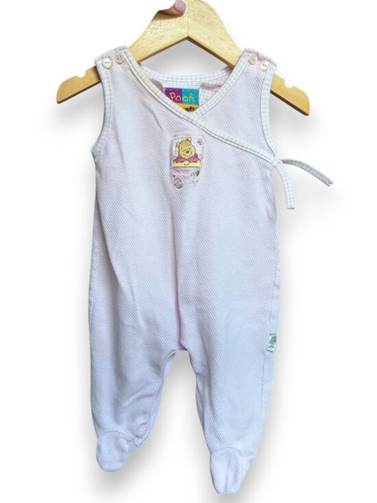 Winnie-the-Pooh Other - Vintage Y2K Disney Winnie The Pooh  Gingham Seersucker Baby Overall Sz 3/6m RARE
